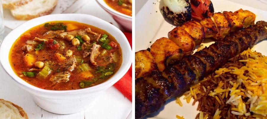 Barbacoa azerbaiyana Sopa de cordero y garbanzos