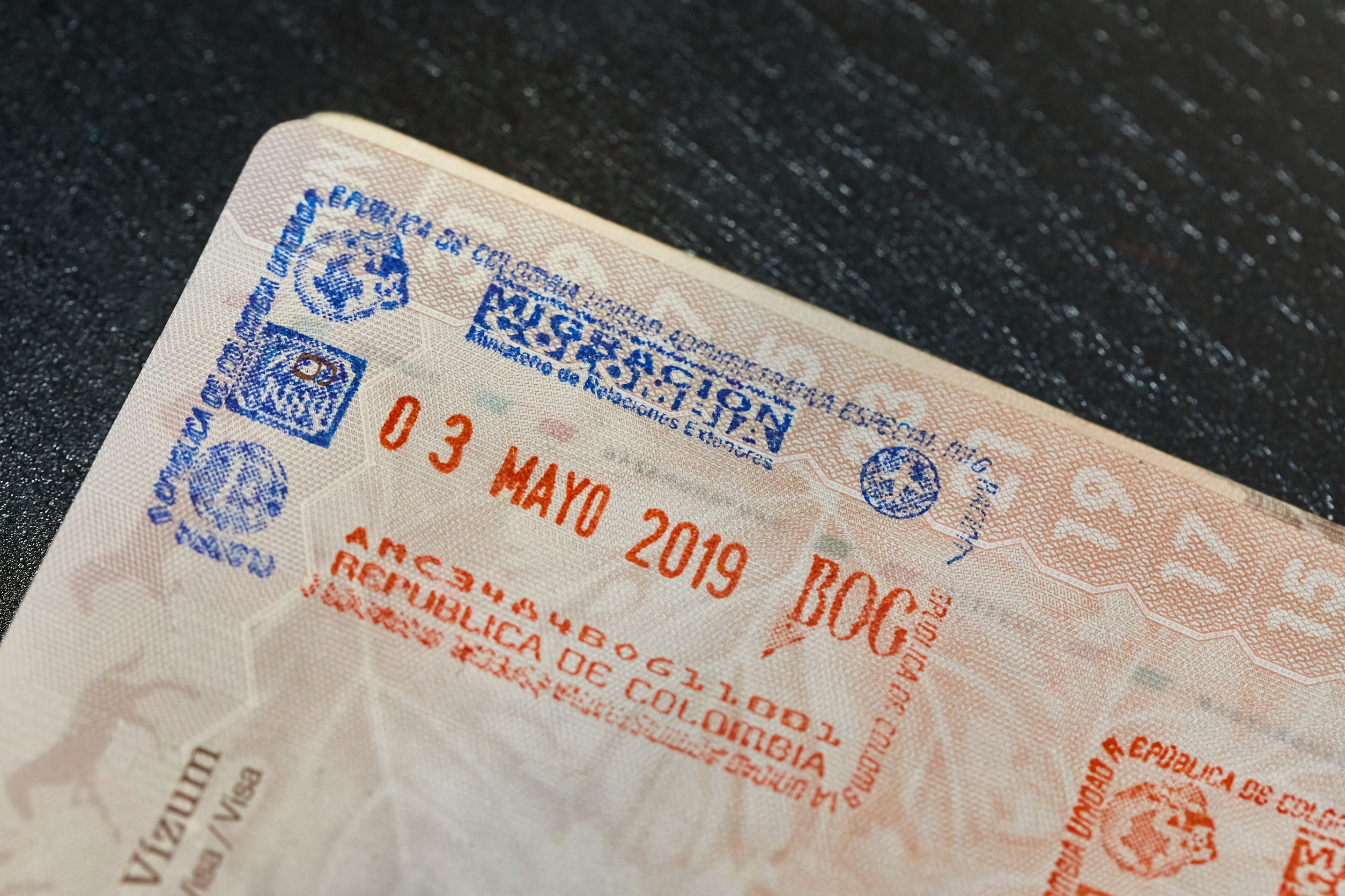 timbro del passaporto colombiano timbro del passaporto colombiano